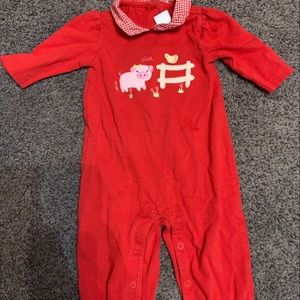 Farm red jump suit